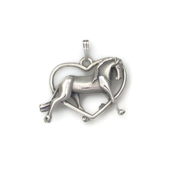 WELSH  HORSE PONY SILVER  PENDENT  NECKLACE Size 24 inch GIFT BOX party gift