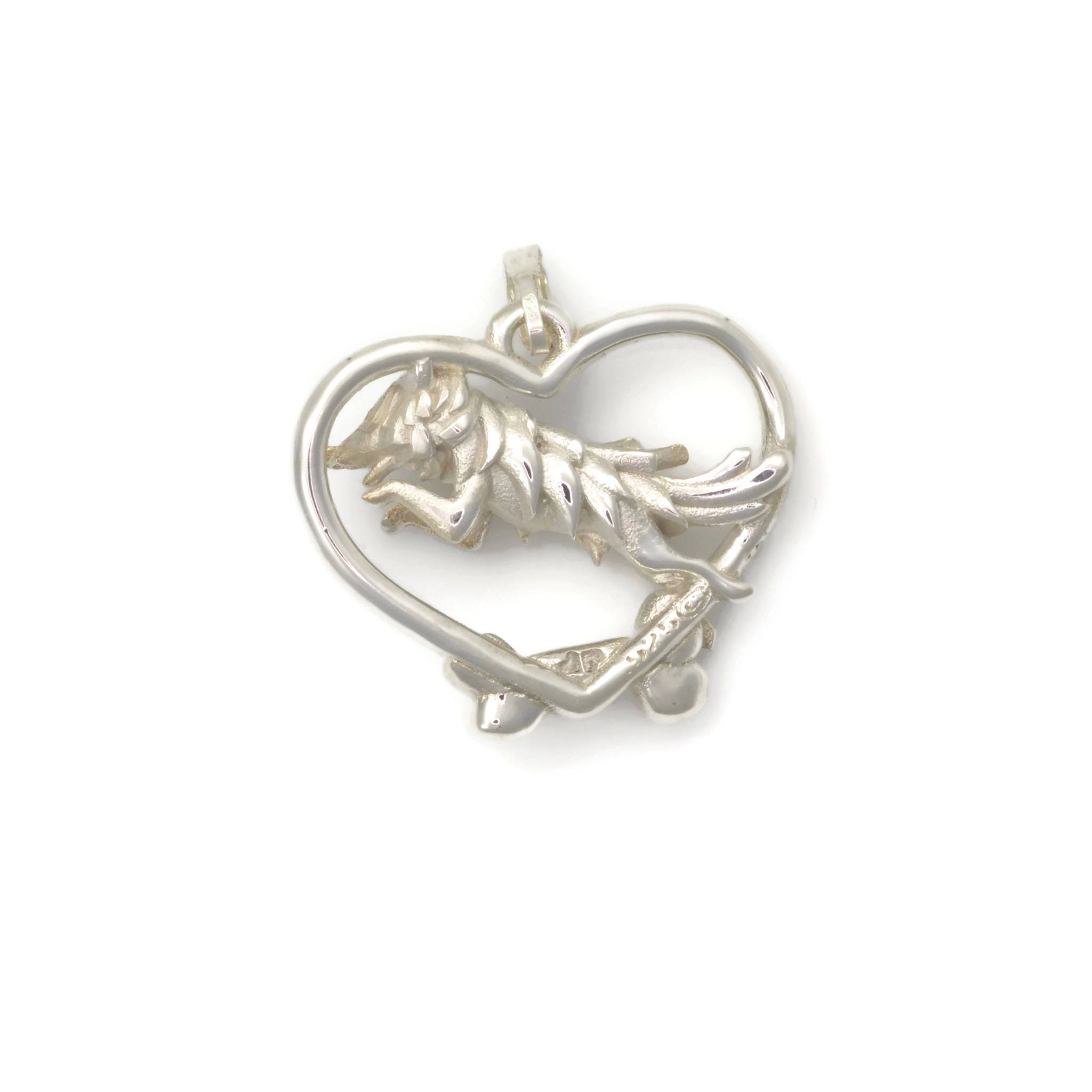 Sterling Silver Border Collie Pendant Silver Border Collie Etsy
