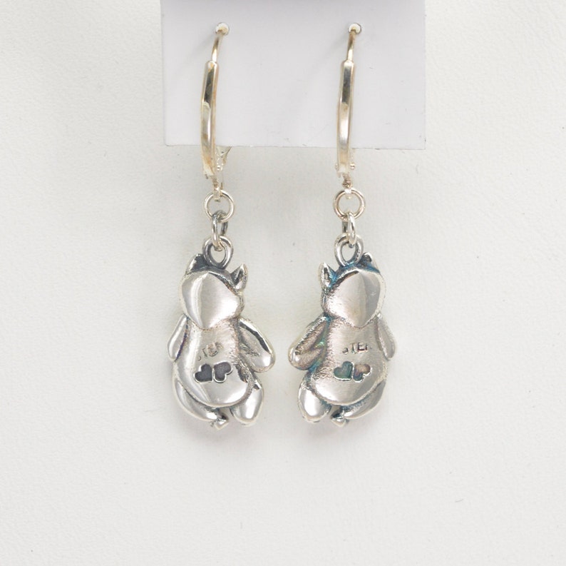 Sterling Silver Panda Earrings fr Donna Pizarro's Animal Whimsey Collection of Silver Panda Bear Jewelry & Silver Panda Bear Earrings image 2