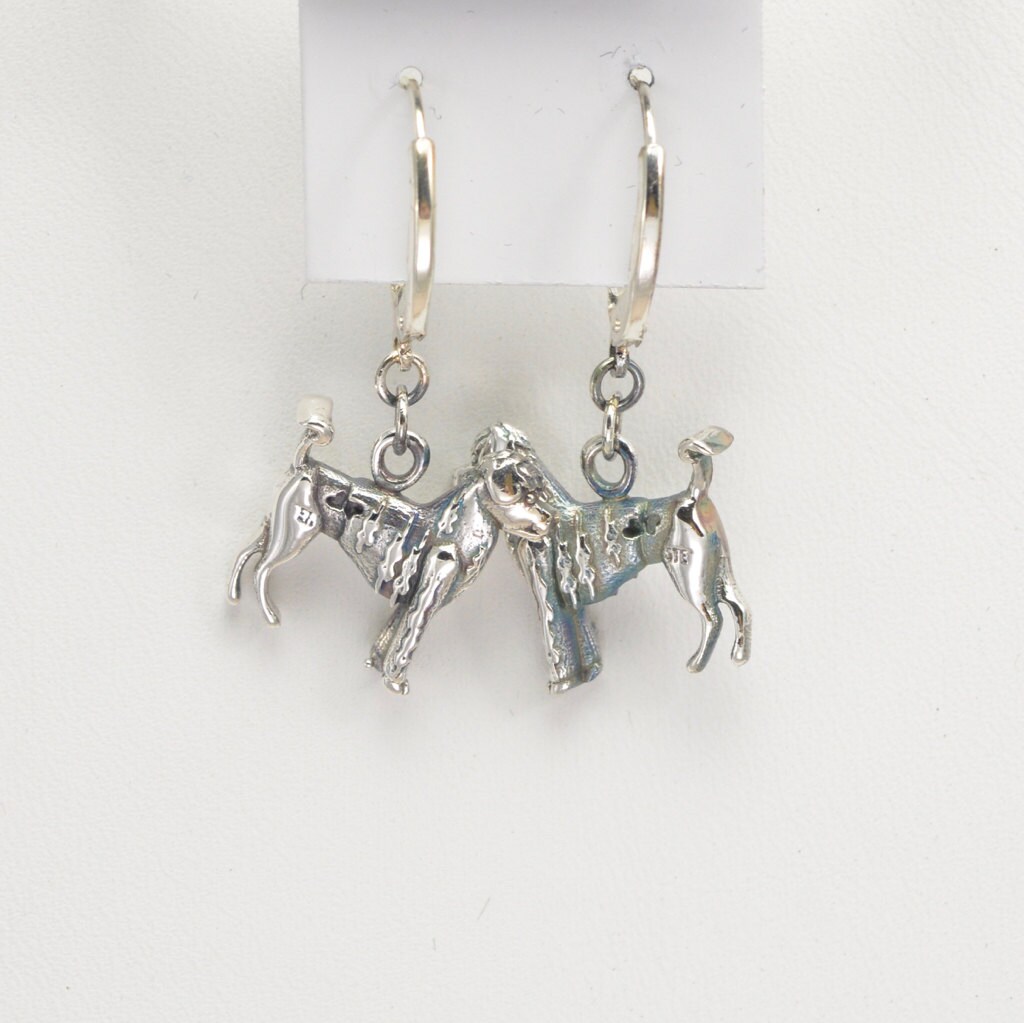 Sterling Silver Portuguese Water Dog Earrings Fr Donna - Etsy