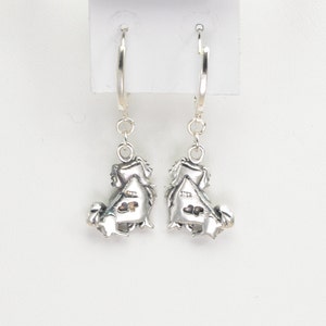 Sterling Silver Tibetan Spaniel Earrings fr Donna Pizarro's Animal Whimsey Collection of Silver Tibetan Spaniel Jewelry, Fine Dog Jewelry image 2