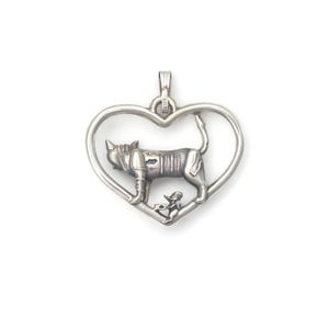 Sterling Silver Tabby Cat Necklace by Donna Pizarro fr her Animal Whimsey Collection of Silver Cat Jewelry and Silver Cat Pendants image 2