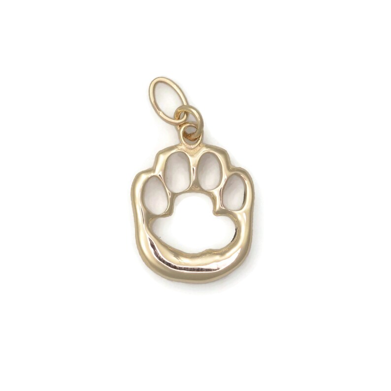 14kt Cat Paw Print Charm, Gold Cat Paw Print Pendant, Donna Pizarro's Animal Whimsey Collection, Fine Cat Jewelry, Cat Themed Jewelry image 1