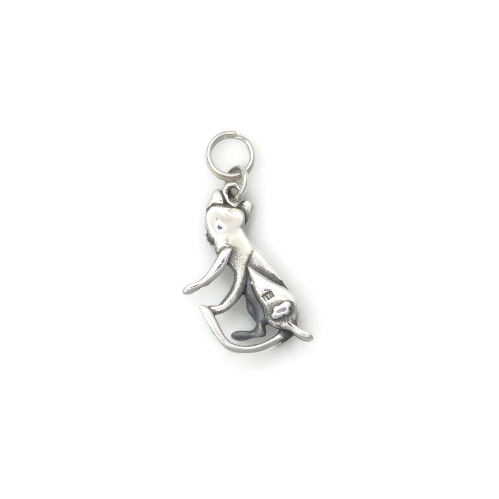 Cat Pendant .925 Sterling Silver Feline Charm main image 1