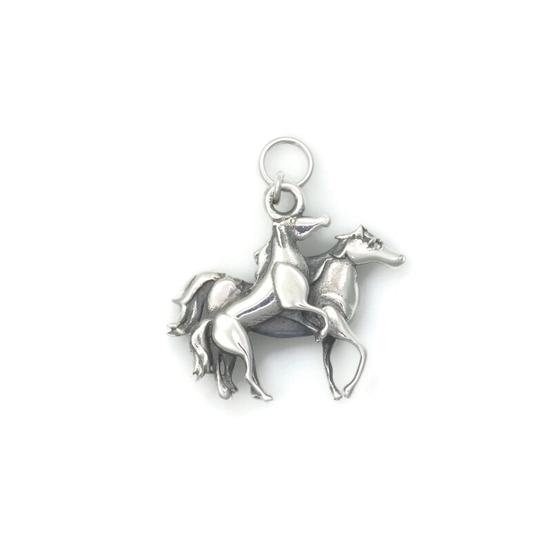 Sterling Silver Horse Charm, Silver Stallion Charm, Silver Horse Pendant, Donna Pizarro, Animal Whimsey Collection, Fine Horse Jewelry image 1