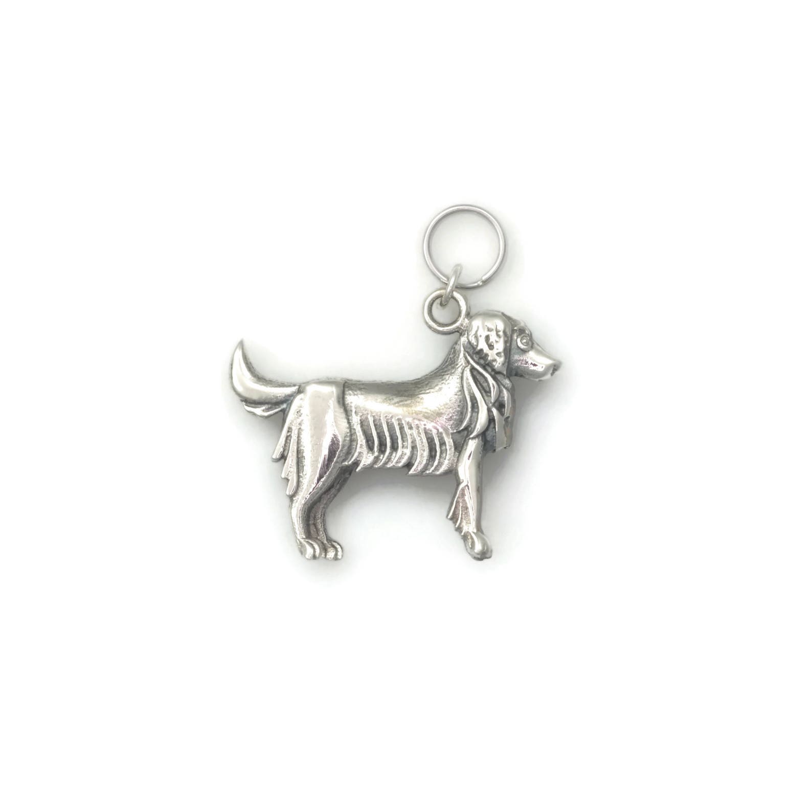 Sterling Silver Golden Retriever Charm Silver Golden Etsy