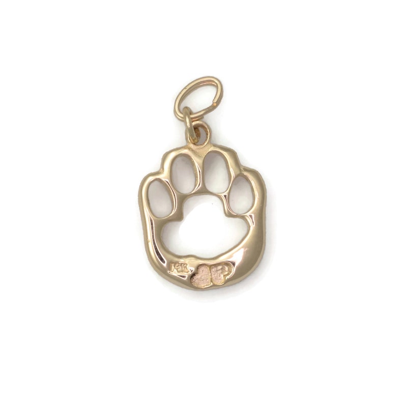 14kt Cat Paw Print Charm, Gold Cat Paw Print Pendant, Donna Pizarro's Animal Whimsey Collection, Fine Cat Jewelry, Cat Themed Jewelry image 2