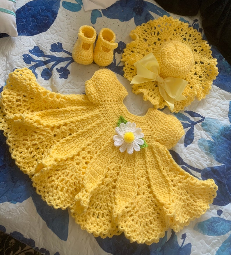 Hand Crochet Baby Layette in Yellow so Pretty for Spring - Etsy