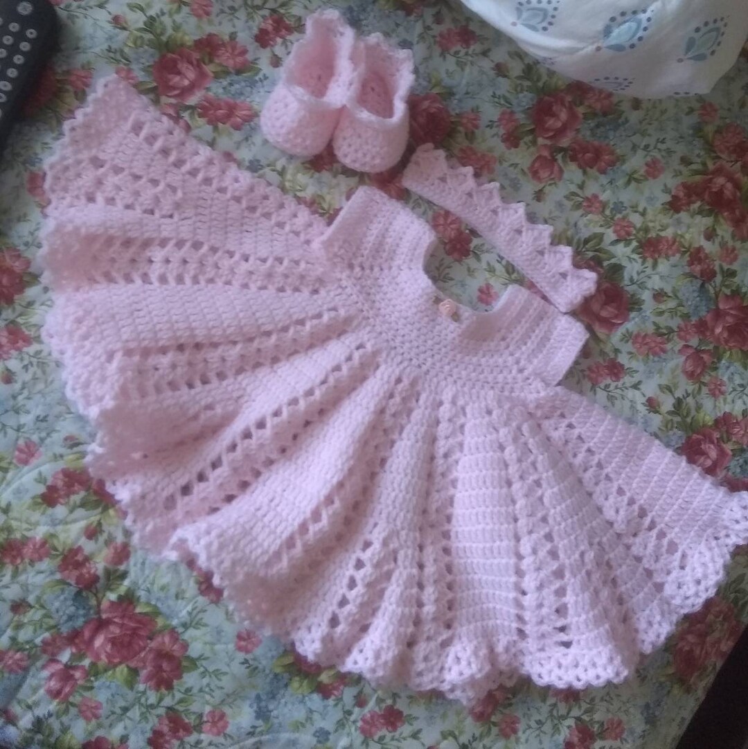 Pretty Little Pink Baby Dress Set It Comes With Dress Shoes - Etsy