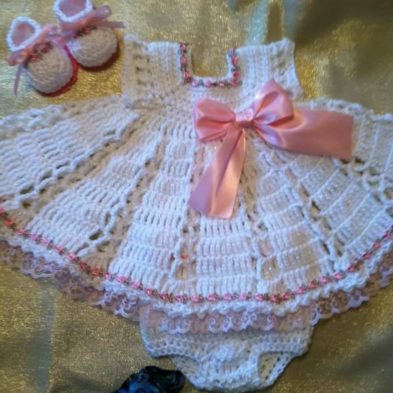 Gorgeous Crochet summer dress set with pink roses