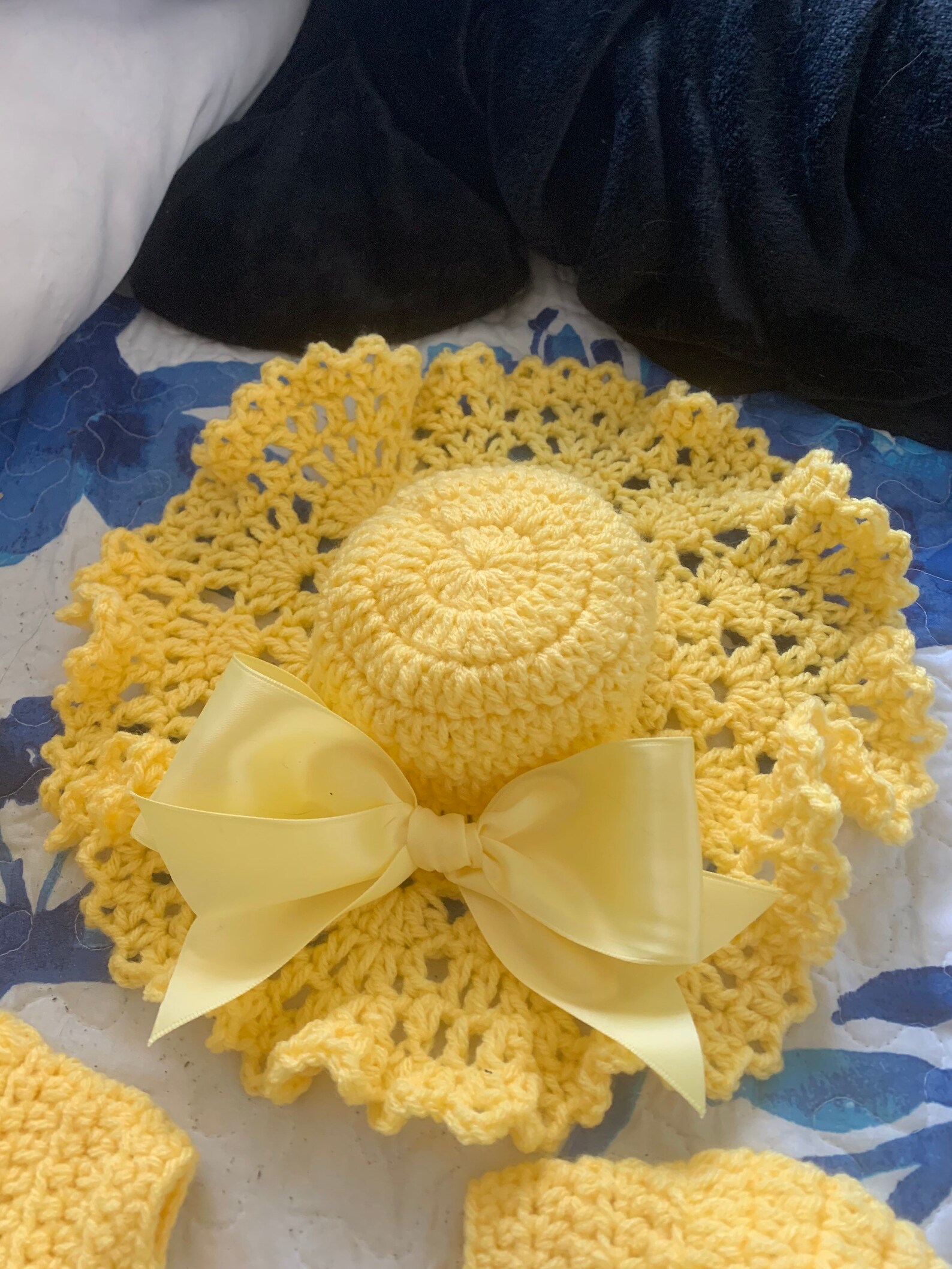 Hand crochet baby layette in yellow so pretty for spring Etsy