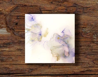 Violet Hour | 5x5 Abstract Alcohol Ink Art with Easel