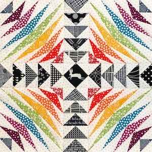 Greese Crossing Paper Pieced Quilt Pattern 12 inch and 18 inch