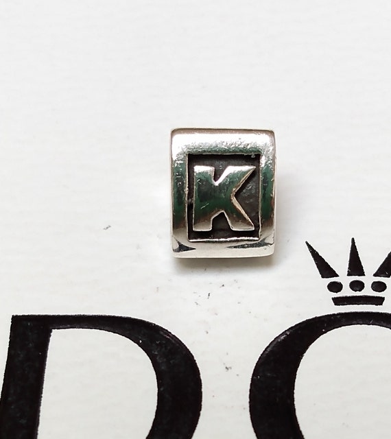 Retired Pandora Pandora Charm K Authentic Pandora Silver Alphabet