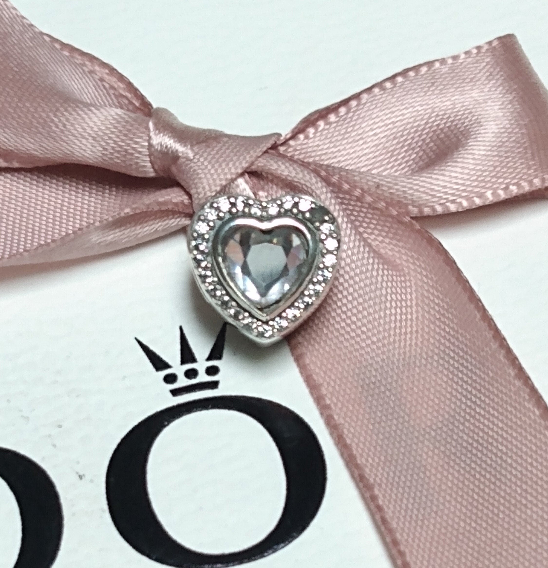 Authentic Pandora  Sparkling Love Heart Charm # 797608CZ