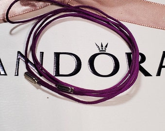 Authentic Pandora Purple Cord w/Sterling Silver # 390961CPE-100 Retired