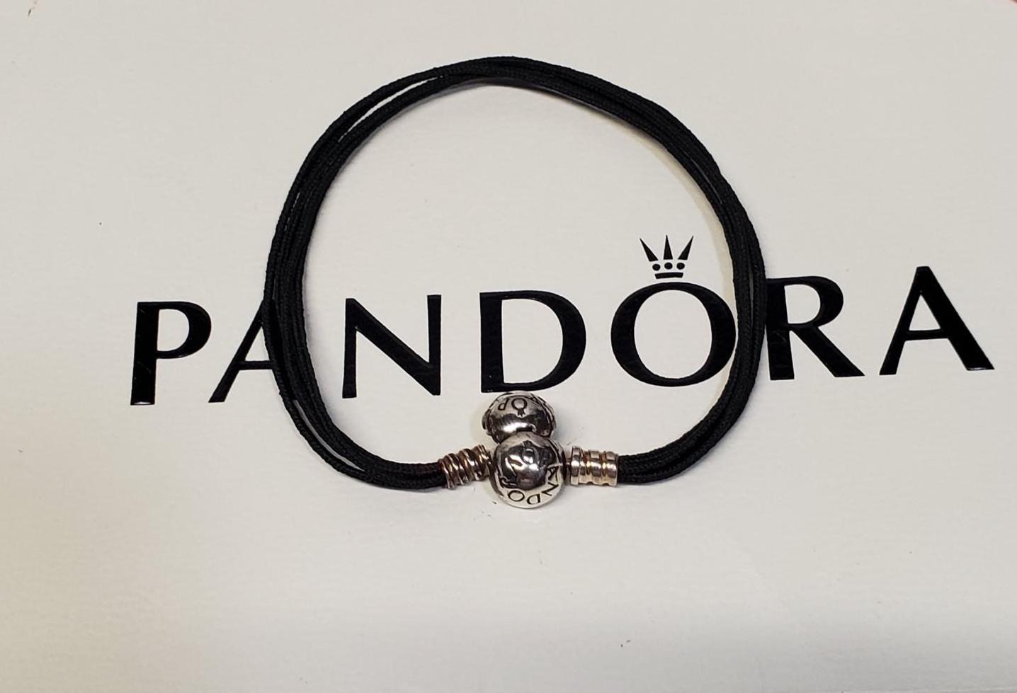 Pandora Multi-strand Bracelet Black- 590715CGY- 7.5