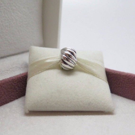 Authentic Pandora Feathered Sterling Silver Charm 