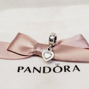 Authentic Pandora Sterling Silver Heart Pendant Dangle Charm # 790373 Retired