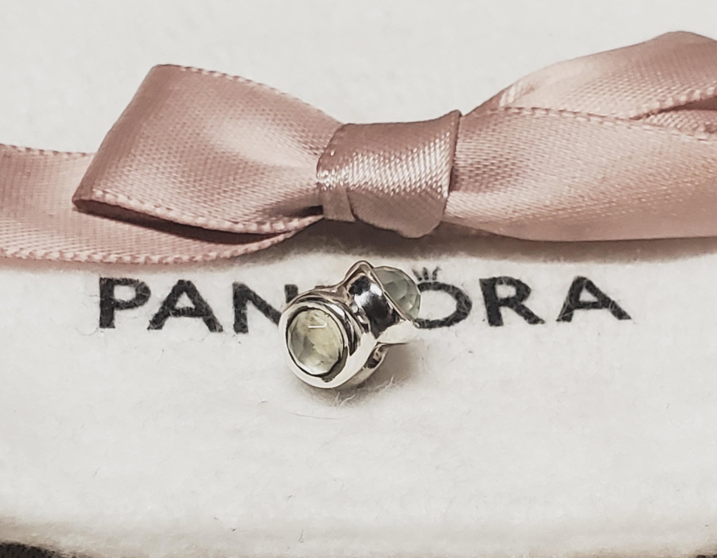 Authentic Pandora Sterling Silver Natural Light Prehnite Charm