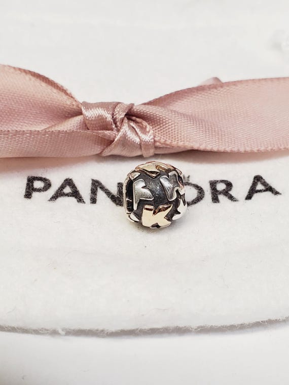 Authentic Pandora Sterling Silver 14kt Gold Alphabet 