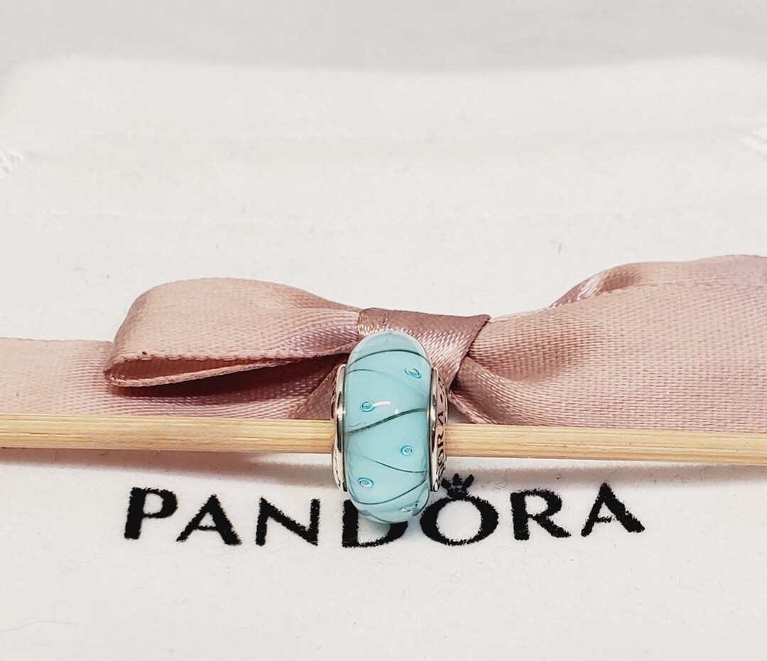 Authentic Pandora Blue Looking Glass Murano Charm # 790923 Retired - Etsy