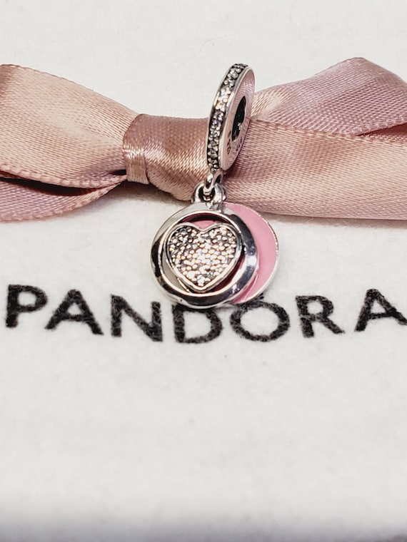 Authentic Pandora Devoted Heart Dangle Charm #792… - image 4