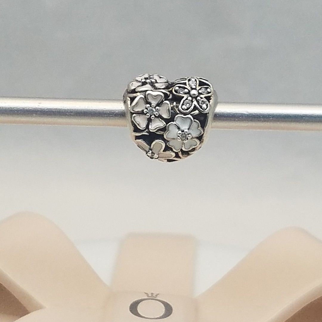 Authentic Pandora Poetic Blooms W/ Enamel Flowers Heart Charm 791825ENM