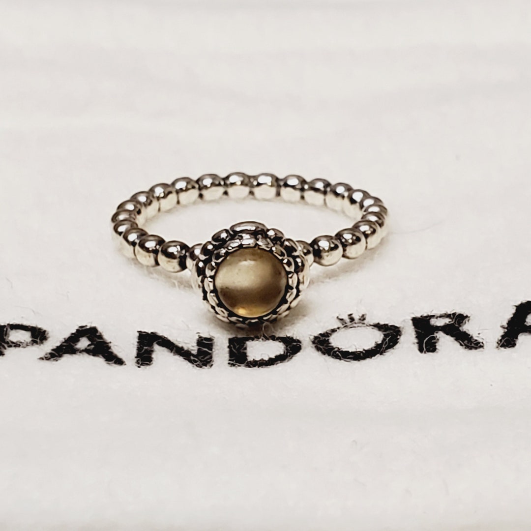 Authentic Pandora Birthday Blooms Ring November Citrine 190854CIG