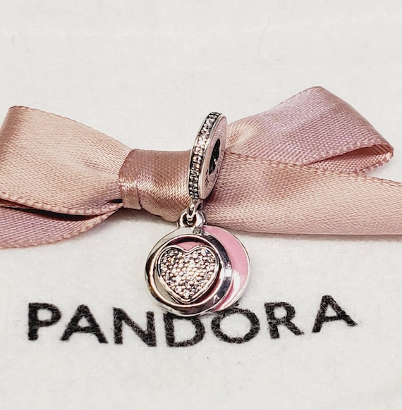 Authentic Pandora Devoted Heart Dangle Charm #792… - image 1