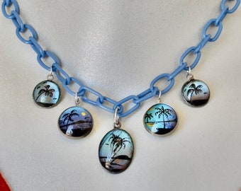 Butterfly Wing Charm Necklace on Celluloid Chain OOAK