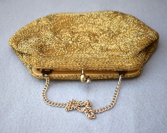 Bon Soir Mid Century Beaded Evening Bag Made In Japan Vintage