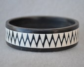 Black & White Horn Inlay Vintage Bracelet