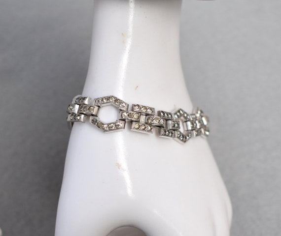 Art Deco Rhinestone Bracelet Mid Century Vintage - image 5