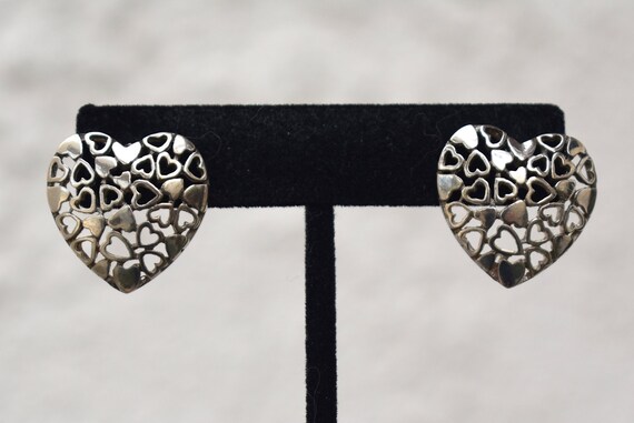 Cut Out Hearts Earrings Pierced Ear Vintage - image 6