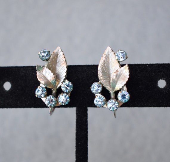 Krementz Floral Rhinestone Necklace and Earrings … - image 3