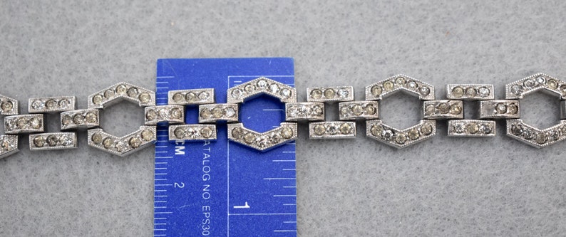 Art Deco Rhinestone Bracelet Mid Century Vintage