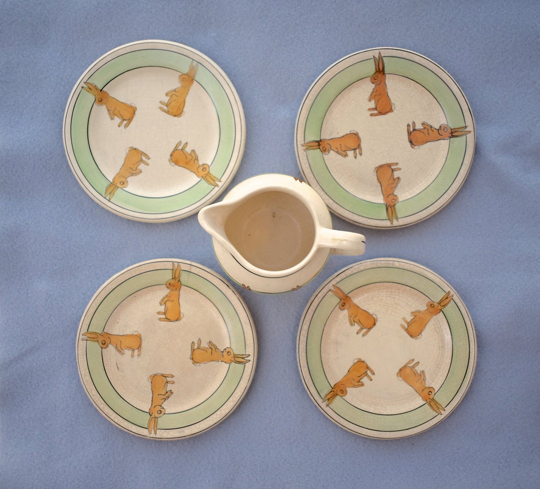 Rare Roseville Pottery Juvenile Creamware Jug Creamer and Four Etsy