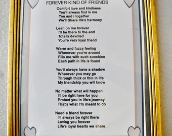 Forever Kind Of Friends Framed Poem