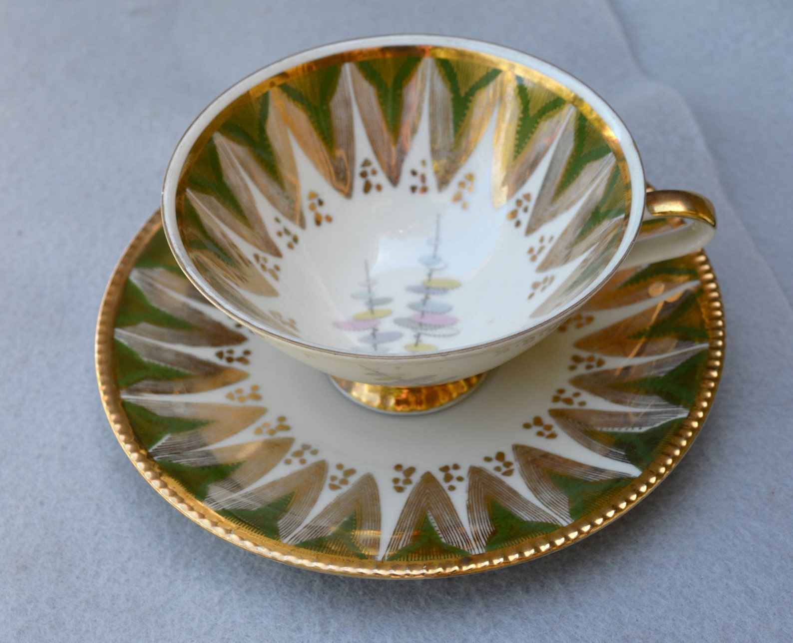 Bavarian Porcelain Tea Cup and Dessert Plate Set Vintage Etsy