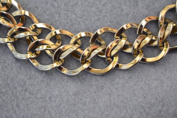 Chunky Double Interlocking Link Necklace Vintage - image 2