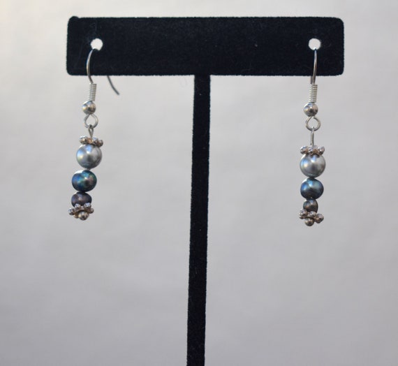 Freshwater Pearls with Sterling Silver Abalone Pe… - image 4