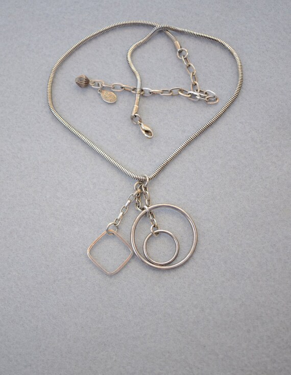 Marjorie Baer SF Circles and Squares Necklace Vintage View 2