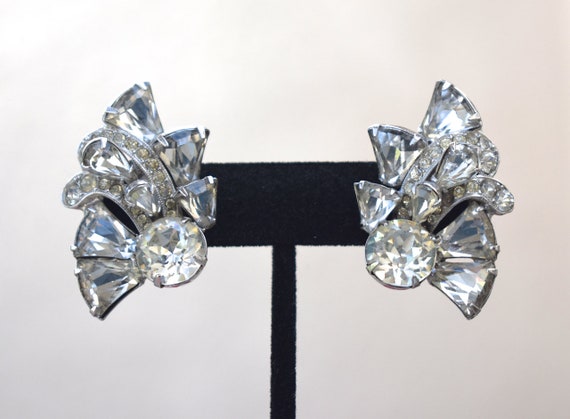 Eisenberg Designer Rhinestone Earrings Vintage - image 4