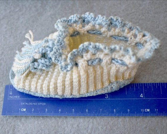 Crochet Unisex Baby Booties with Socks Mid Centur… - image 6