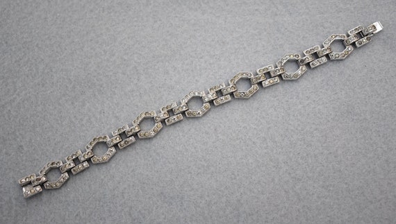 Art Deco Rhinestone Bracelet Mid Century Vintage - image 4