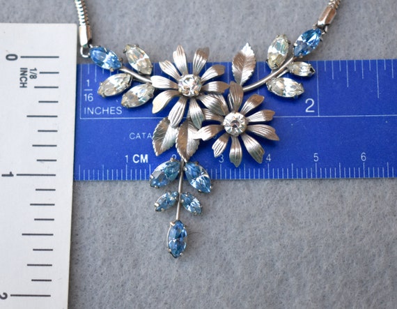 Krementz Floral Rhinestone Necklace and Earrings … - image 6