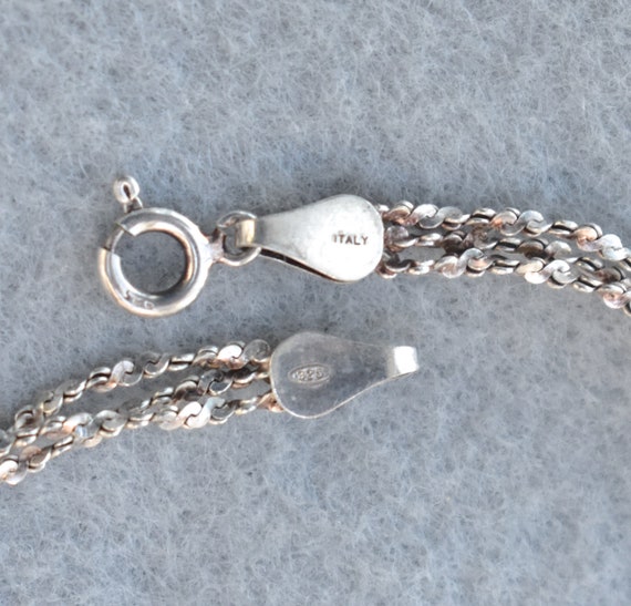 Sterling Silver Triple Nugget Chain Bracelet with… - image 7