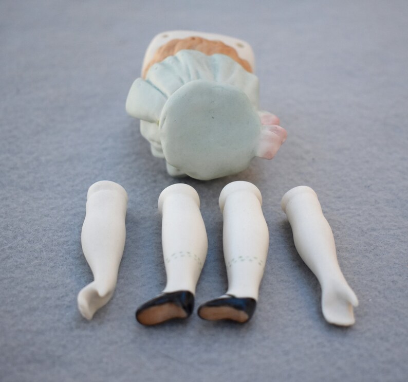 Bisque Porcelain Doll Parts Girl In Hat Arms Legs Vintage Etsy