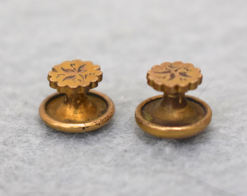 Gold Filled Etched Shirt Studs Victorian Vintage Etsy